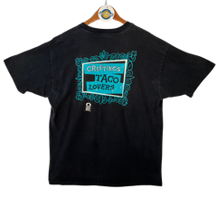 VTG '93 Hanes Taco Bell Bullwinkle 'Greetings Taco Lovers' Graphic Tee - Black