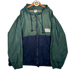 Walt Disney World Windbreaker Rain Jacket Hoodie Blue & Green