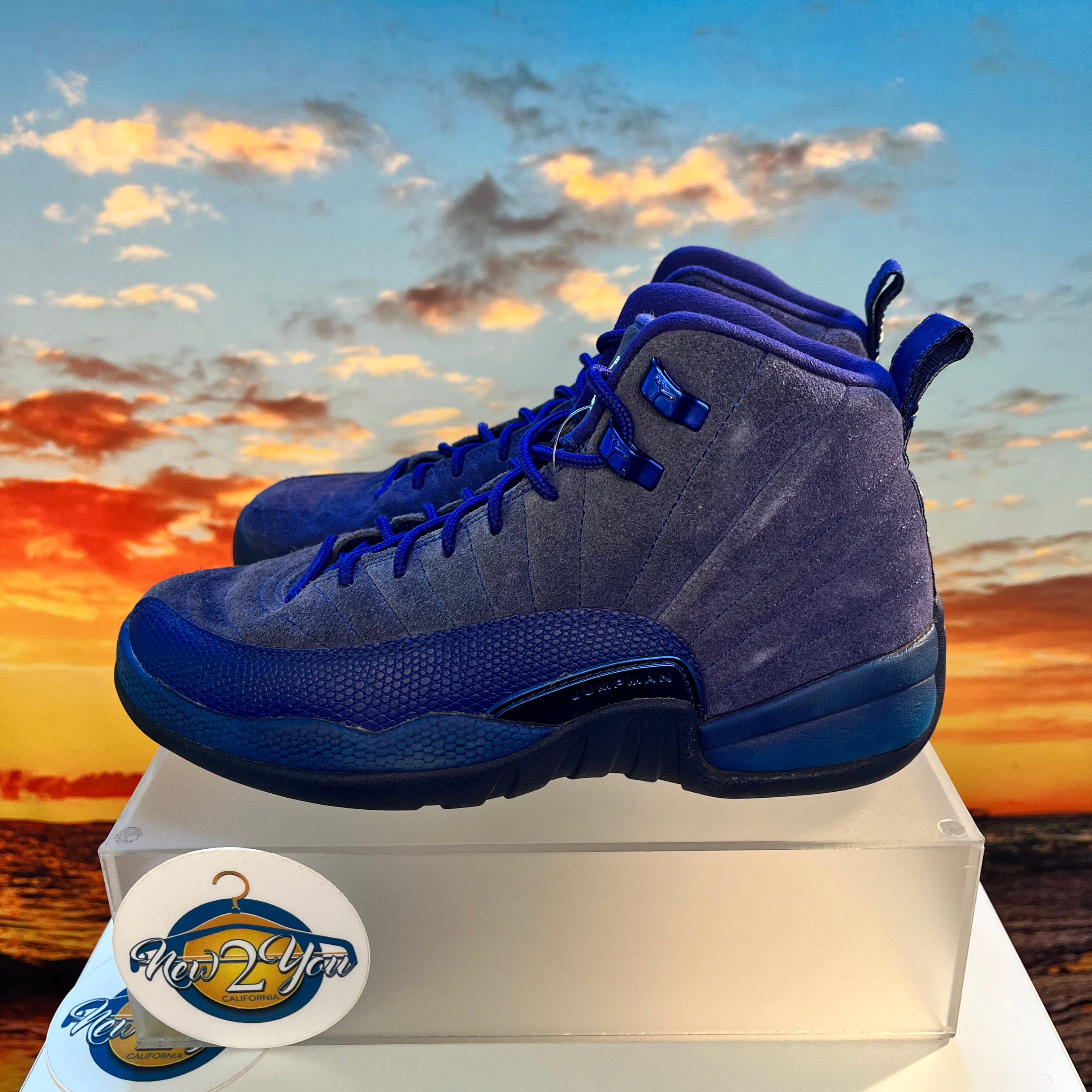 Jordan 12 suede blue discount