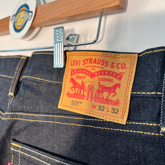 Levis 505 Mens Regular Straight Fit Jeans Dark Wash