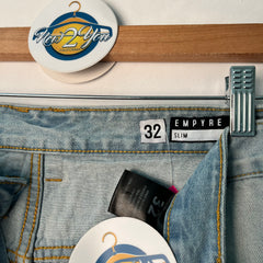 Empyre Light Wash Distressed Denim Shorts