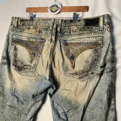 Robin's Jeans Long Flap Dirty Wash Jeans