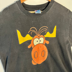 VTG '93 Hanes Taco Bell Bullwinkle 'Greetings Taco Lovers' Graphic Tee - Black