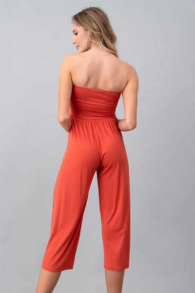 Front Tie Tube Style Jumpsuit