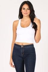 Her Lily Crop Racerback Tank Top (Multi-color avail)