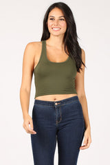 Her Lily Crop Racerback Tank Top (Multi-color avail)