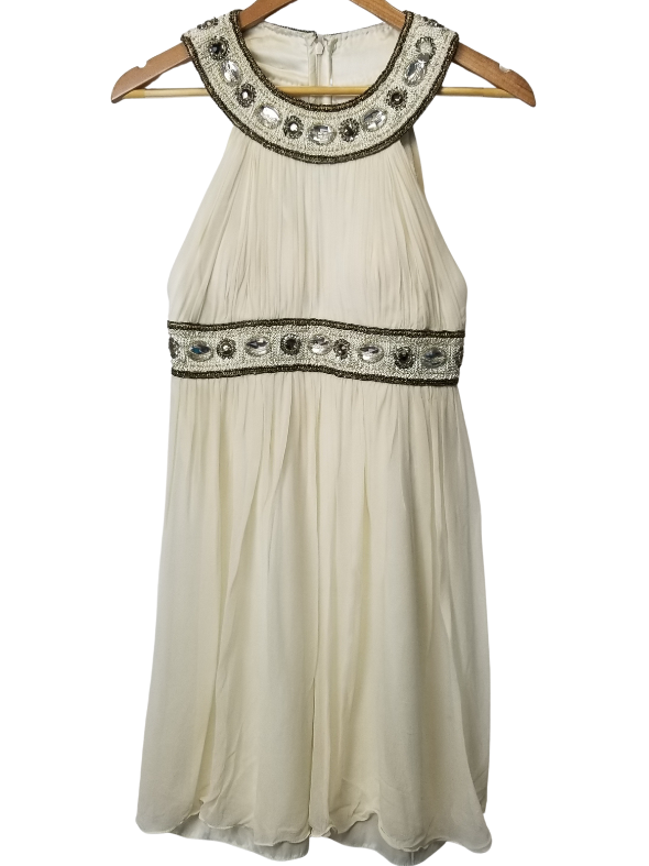 Cream and Gold Jeweled A-Line Dress Cream and Gold Jeweled A-Line Dress