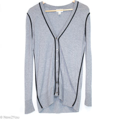 Grey Cardigan W/ Black Trim (Ann Taylor) - New2Youlx