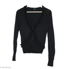 Black Ruffle Cardigan (J Crew) - New2You Lx