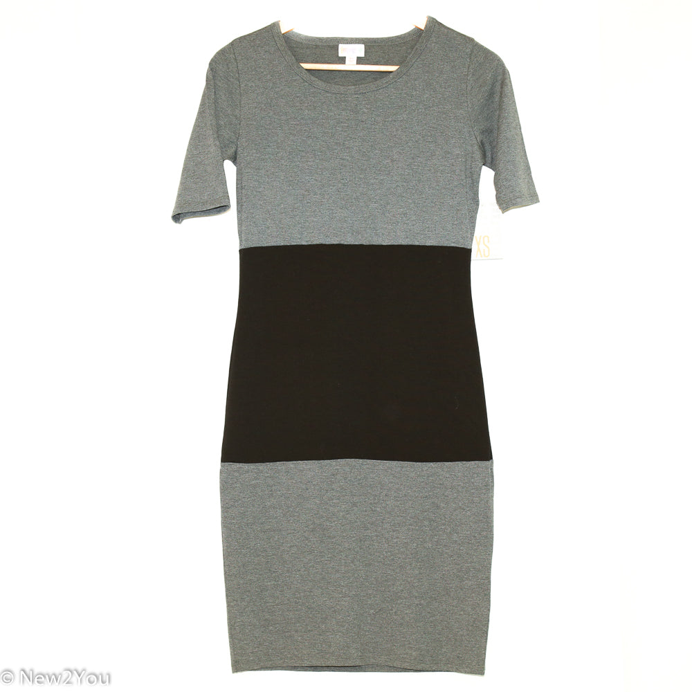 Grey & Black T-Shirt Dress (Lula Roe) Grey & Black T-Shirt Dress (Lula Roe)