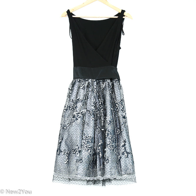 Black & Silver Wrap Around Dress (Slny) New2You LX Black & Silver Wrap Around Dress (Slny) New2You LX