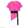 Pink, Black, & White Color Block Dress W/ Mini Coat (Worthington)
