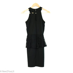 Black High Neck Lace Detail Dress (Urban Girl)