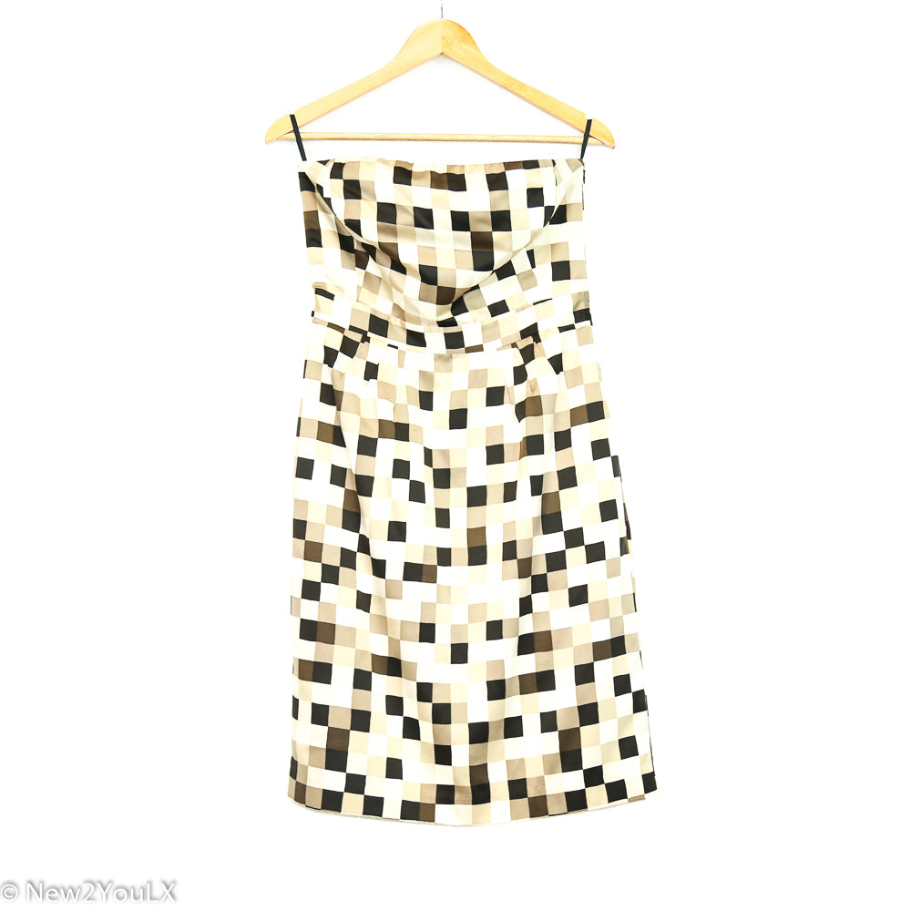 checkered print tube dress (banana republic) new2you lx