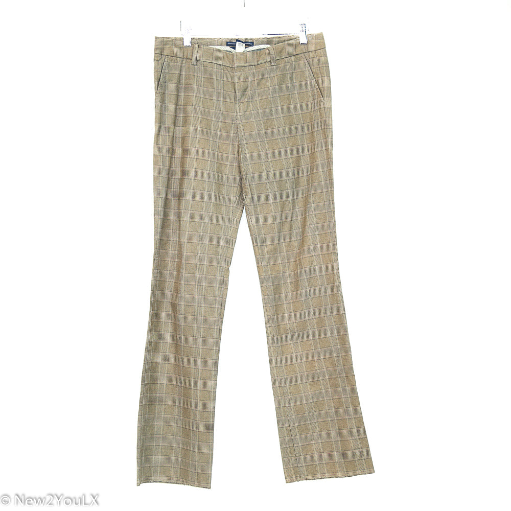 Brown Plaid Straight Leg Slacks (GAP) new2you lx