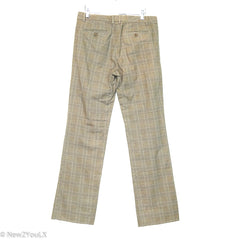 Brown Plaid Straight Leg Slacks (GAP)