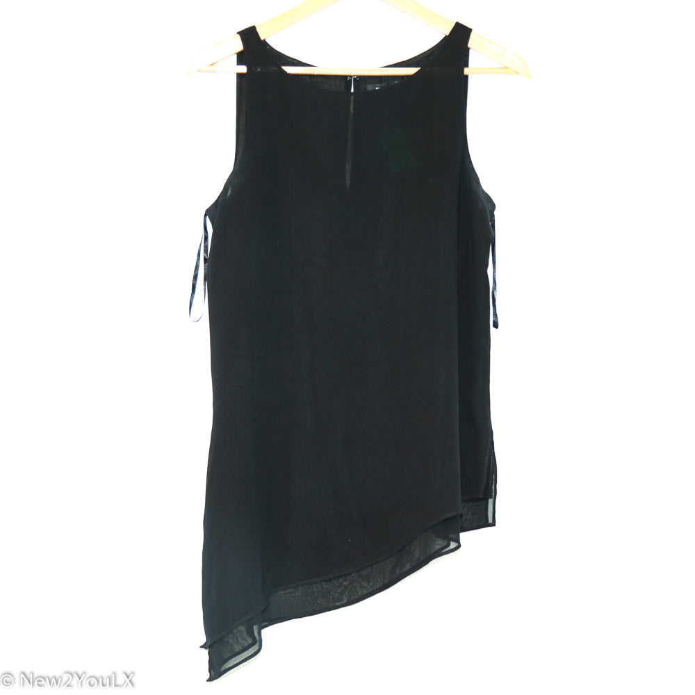 Black Sheer Sleeveless Blouse (White House) new2you lx