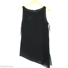 Black Sheer Sleeveless Blouse (White House)