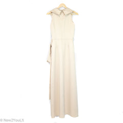 Tan Satin Sleeveless Gown (Jim Hjelm)