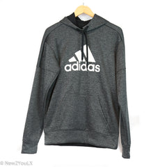 Adidas Black and Grey Printed Hoodie