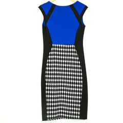 Enfocus Studio Blue Printed Sheath Evening Dress