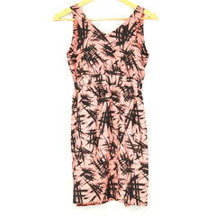 Peach/Black Printed Summer Dress (Audrey)