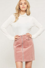 Mauve Color "Let's Keep it a Secret" Corduroy Skirt