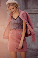 Corduroy Skirt Mauve New2You LX