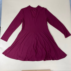 Burgundy Mock Neck Dress