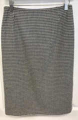 Burberry London Houndstooth Plaid Pencil Skirt