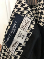 Burberry London Houndstooth Plaid Pencil Skirt