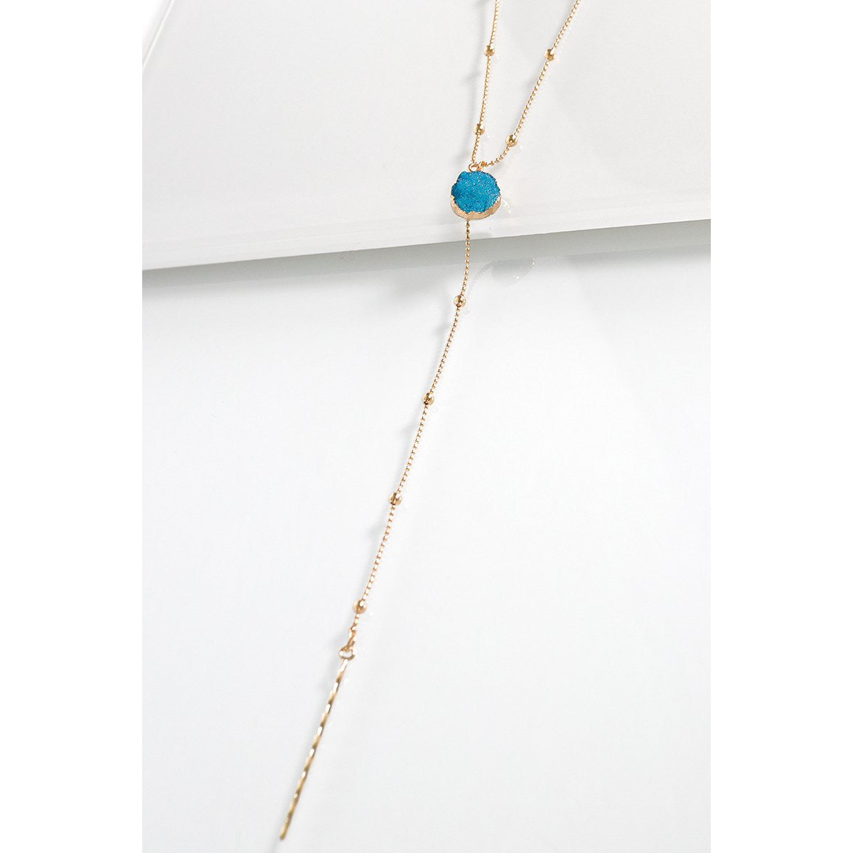 Druzy Charm Y Shaped Necklace (Orangeshine) - New2Youlx