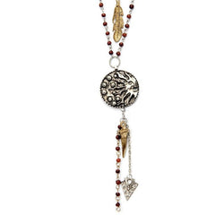Multi Layer Moon Medallion Necklace (Boho Love) - New2Youlx