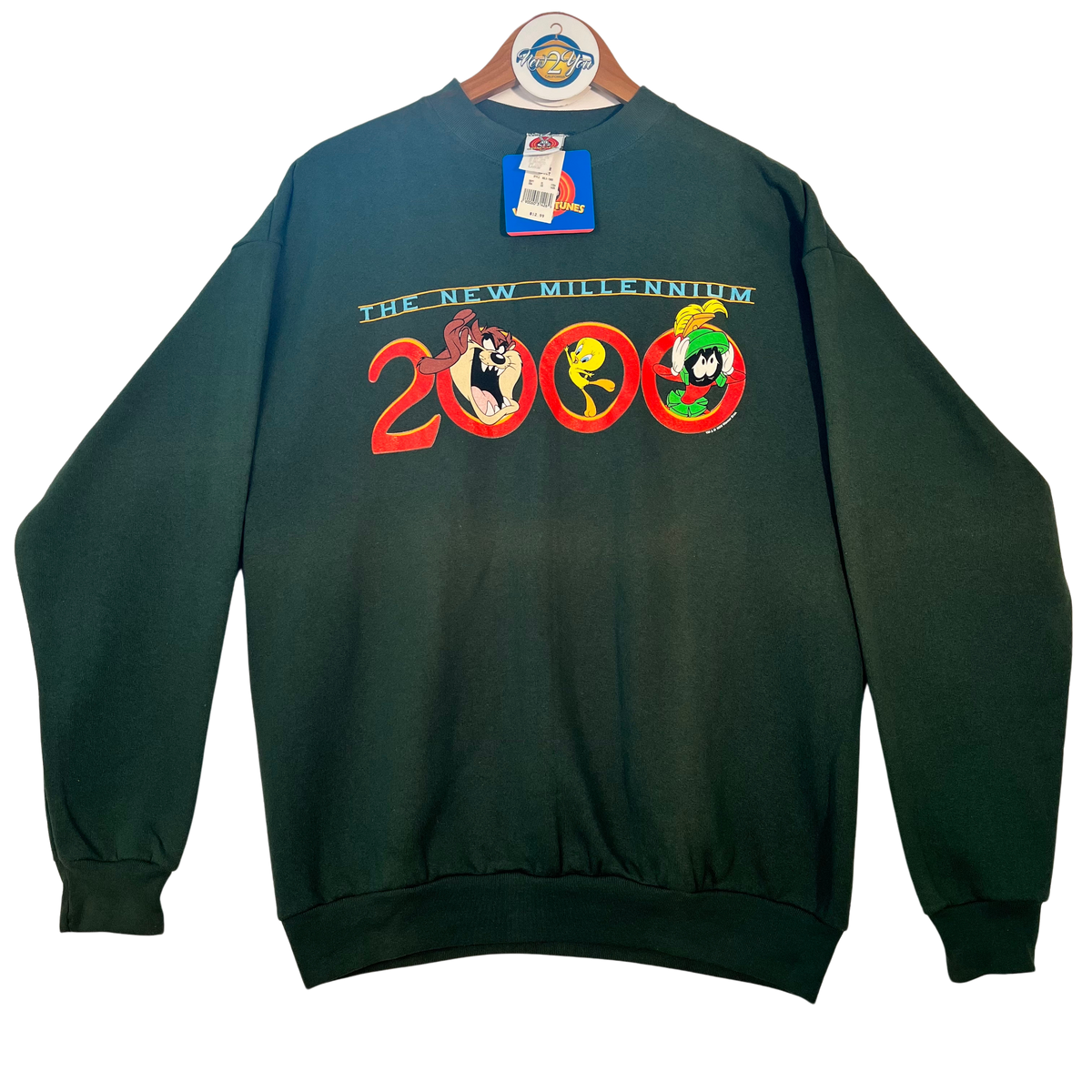 Y2K Looney Tunes 'The New Millennium' 2000 - Green Crewneck Sweater