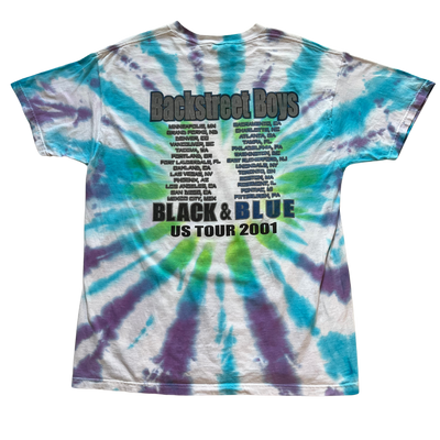 Backstreet Boys 01' Black & Blue Tour Tee Fruit of the Loom - Tie Dye