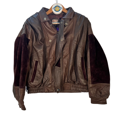 Wrangler Brown Leather Biker Jacket