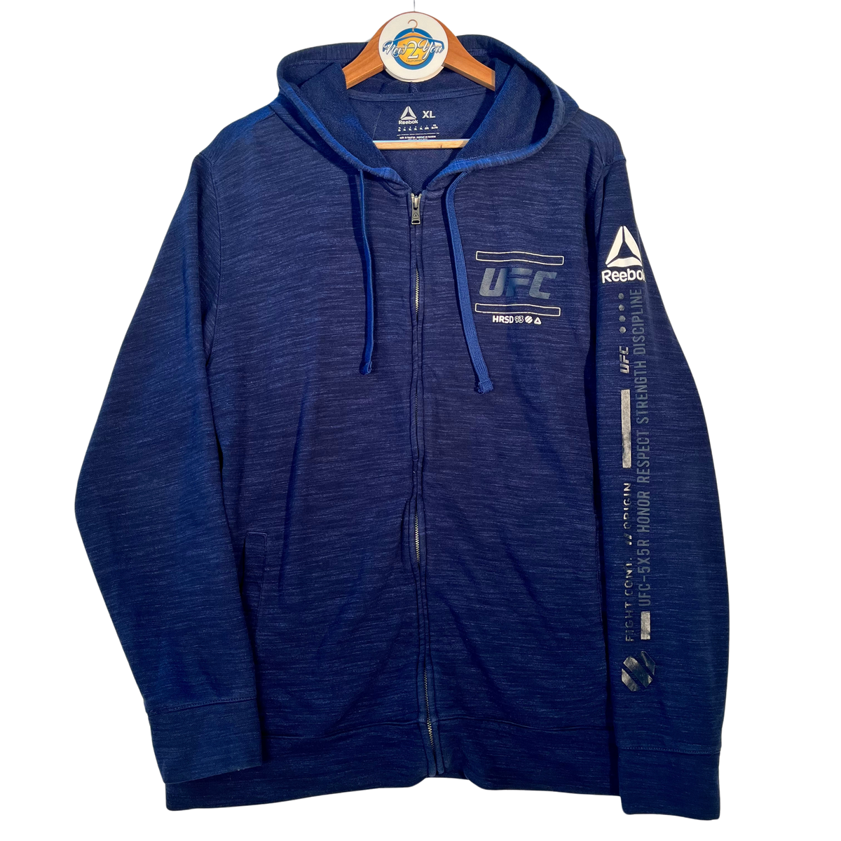 Reebok Blue UFC Zip Up Hoodie