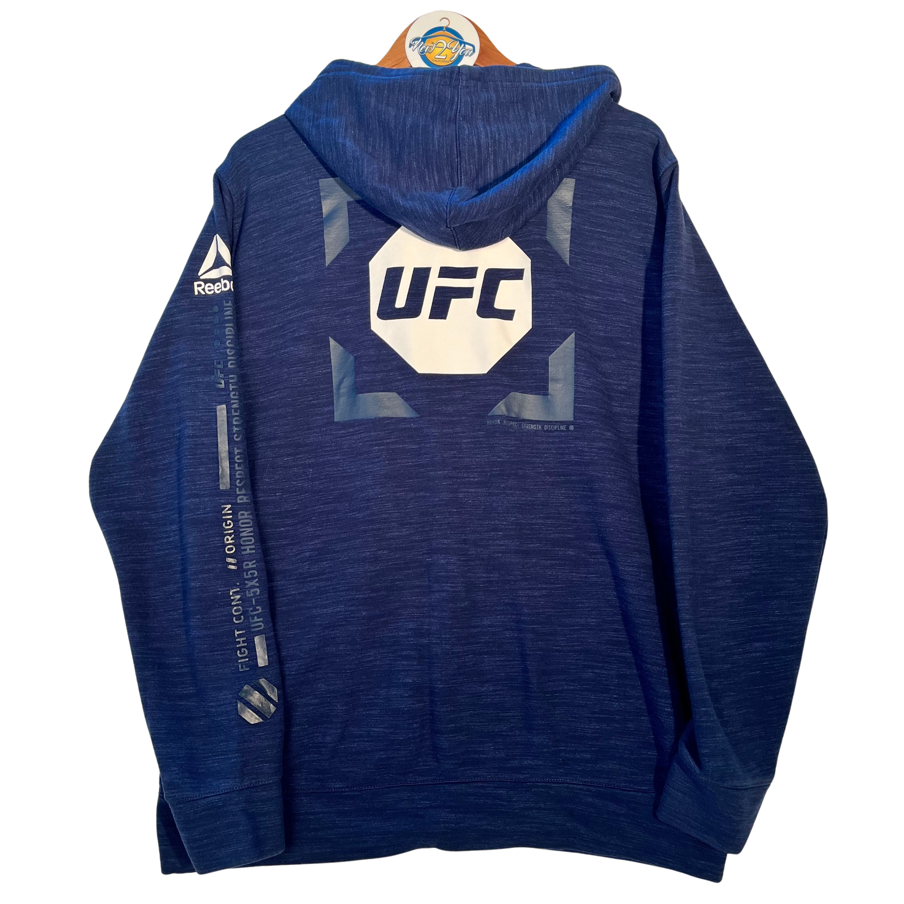 Reebok Blue UFC Zip Up Hoodie