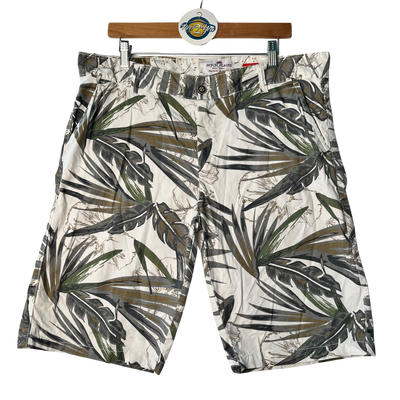 Ditch Plains White Stretch Tropical Shorts