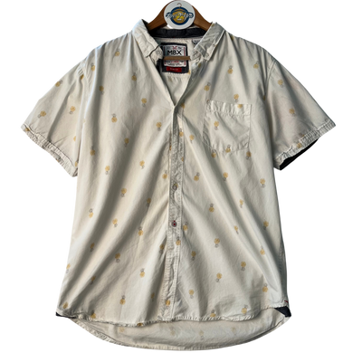 White Pineapple Print Button Up (MBX)