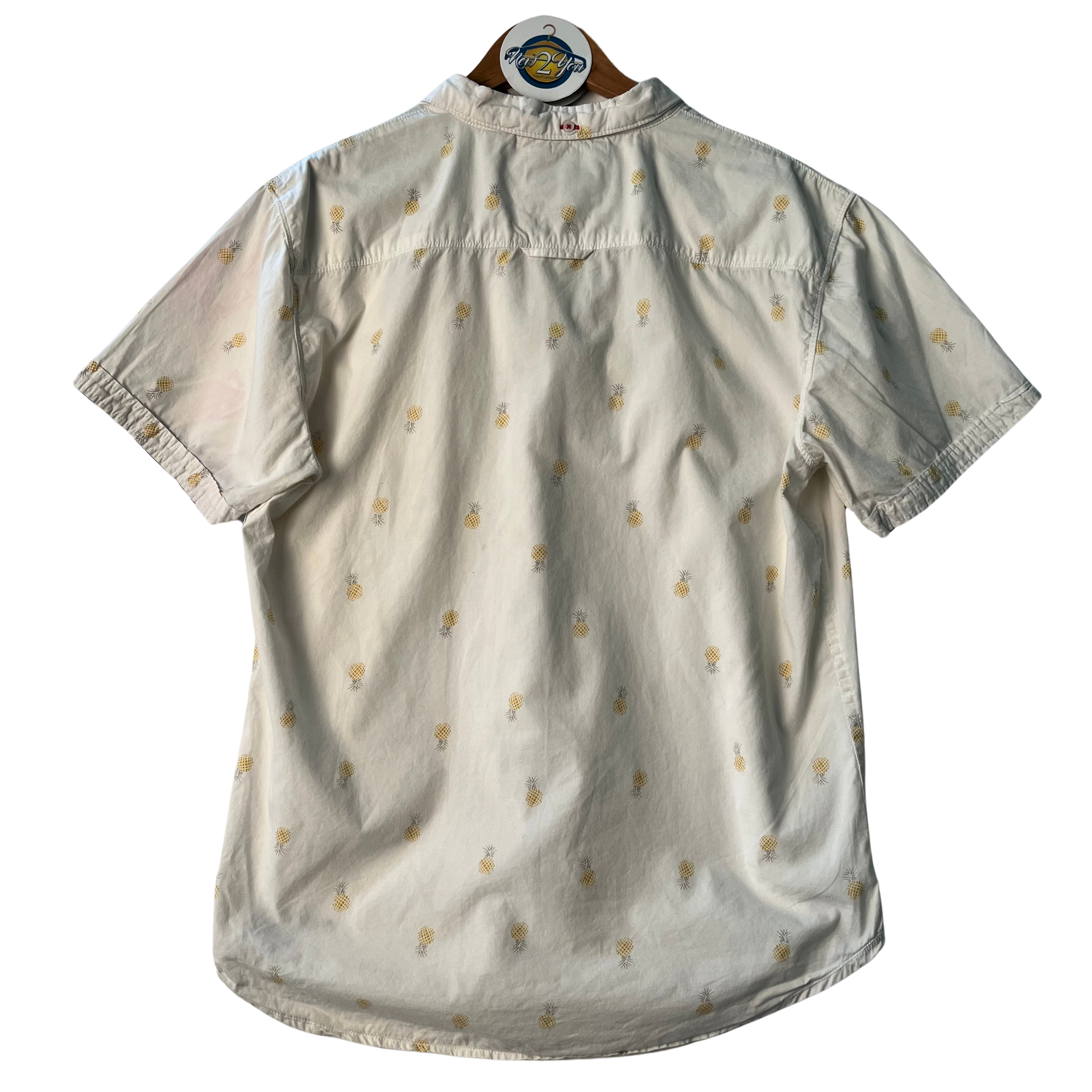 White Pineapple Print Button Up (MBX)