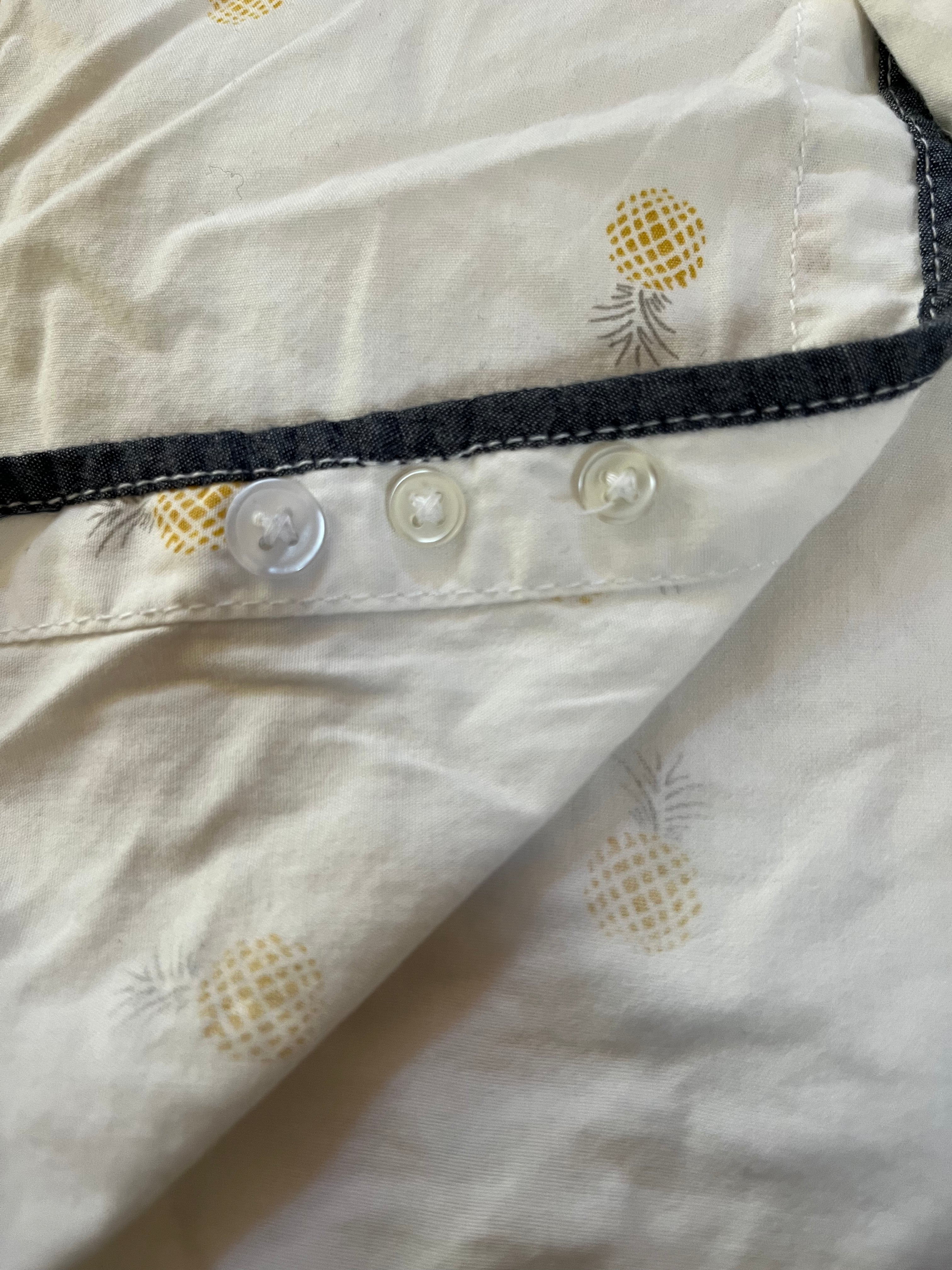 White Pineapple Print Button Up (MBX)