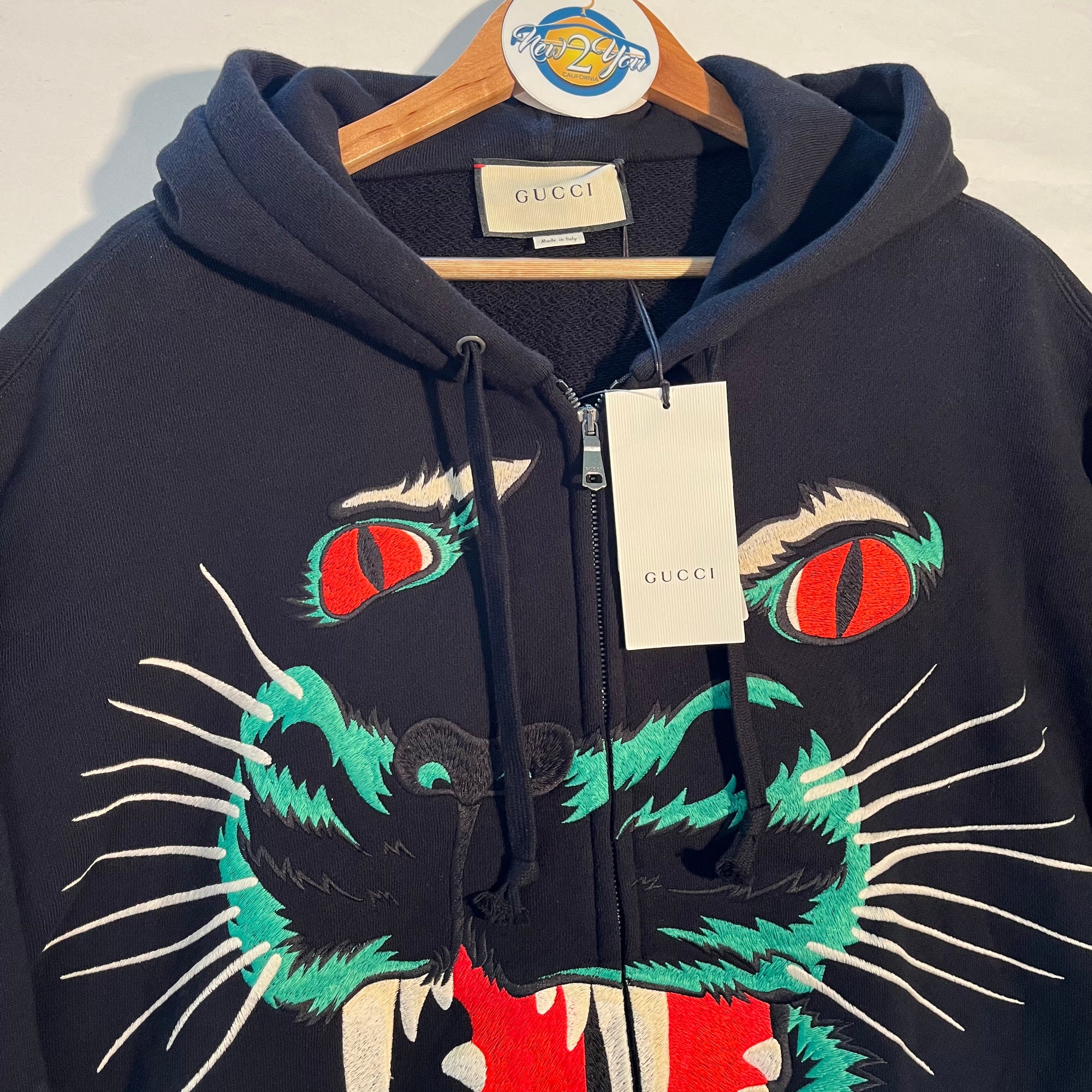 Gucci Men s Black Panther Felted Sweater