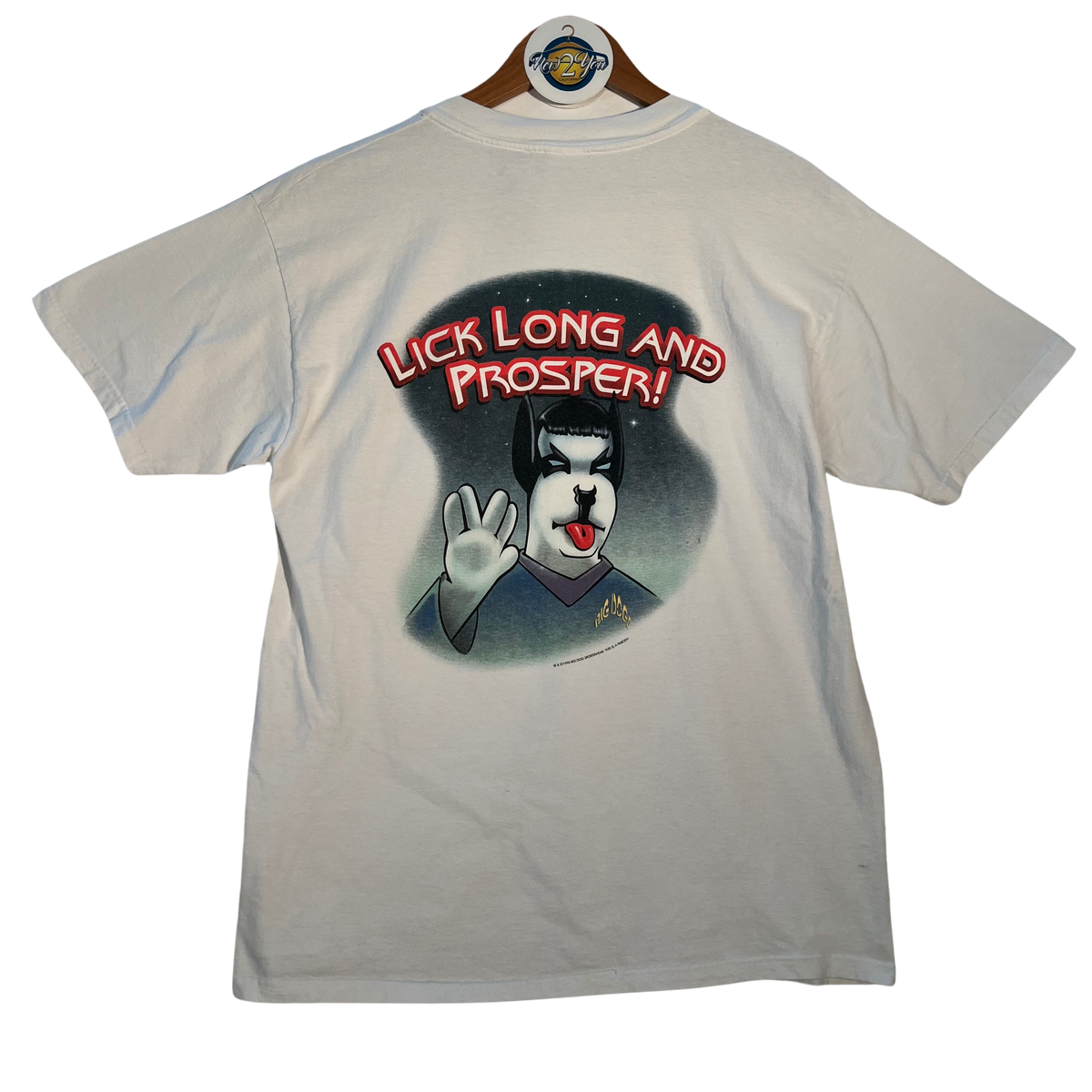 Vintage '98 Big Dogs x Star Trek 'Lick Long & Prosper' Graphic Tee - White