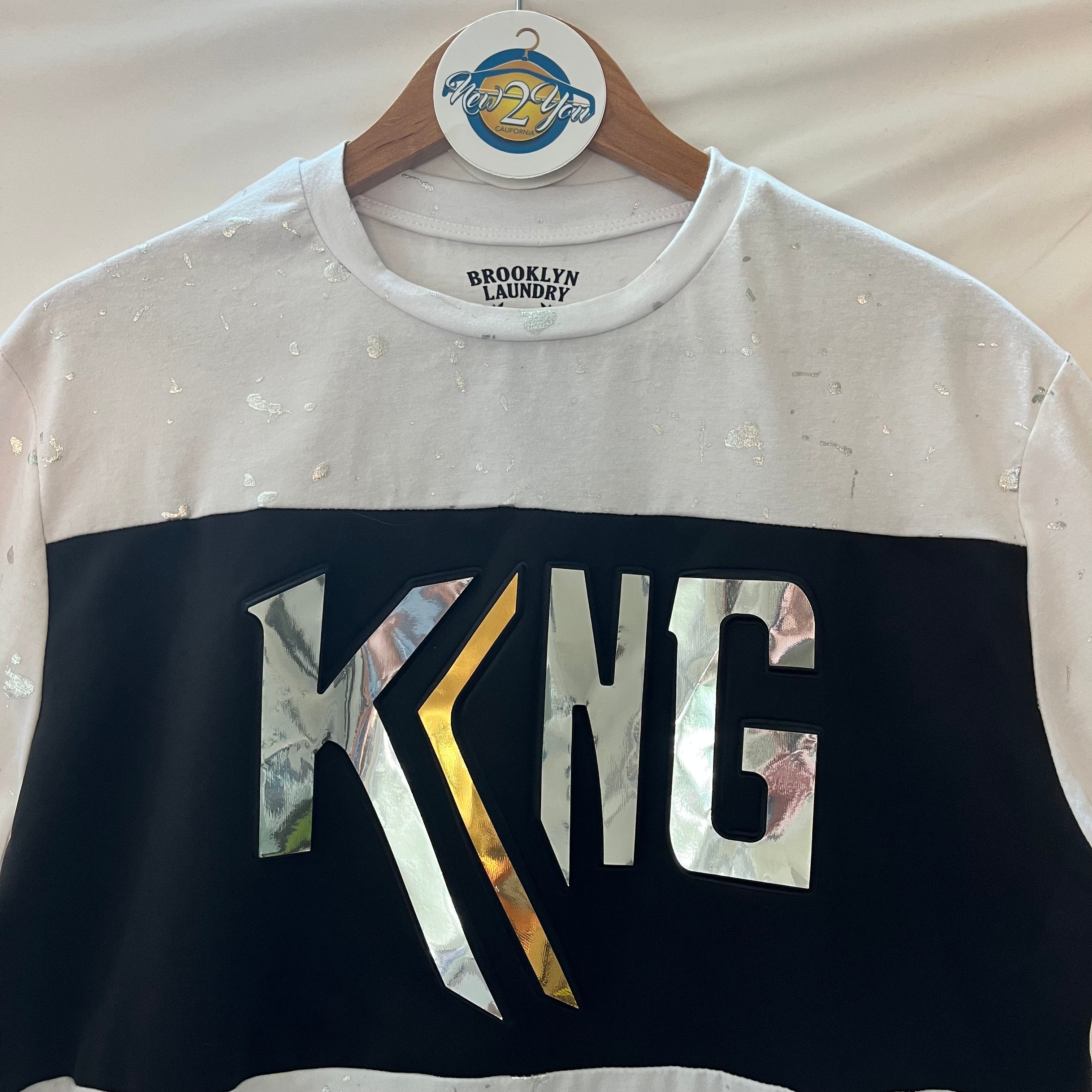 Brooklyn Laundry White w/ Silver Splatter 'King' Tee