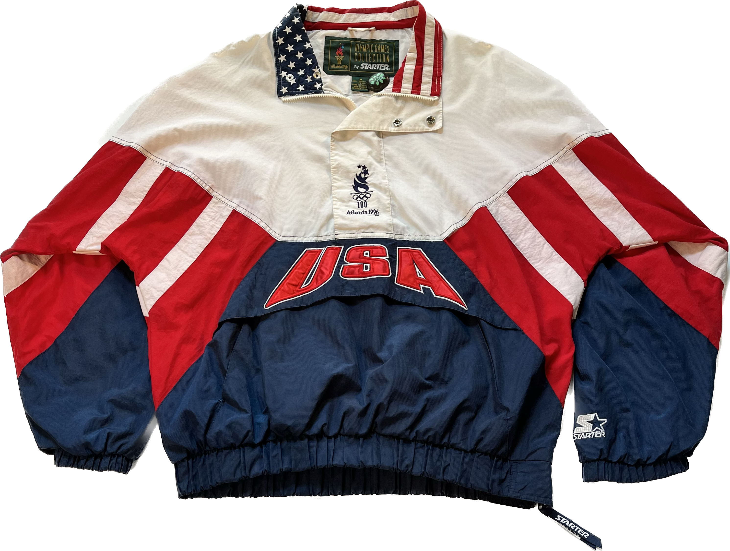 Vintage 90's Starter Olympics Wind Runner Red/White/Blue