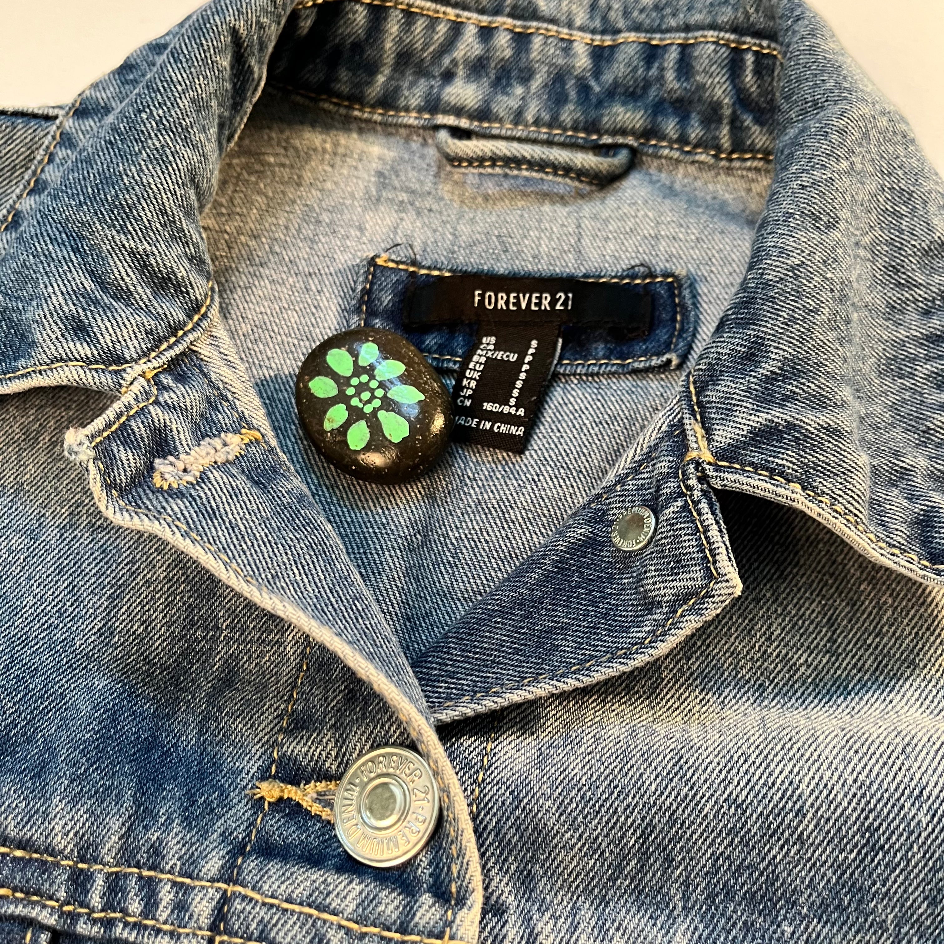 Forever 21 Cropped Blue Jean Jacket