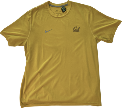 Cal Track&Field Running V-Neck Tee Yellow Dri-Fit Nike