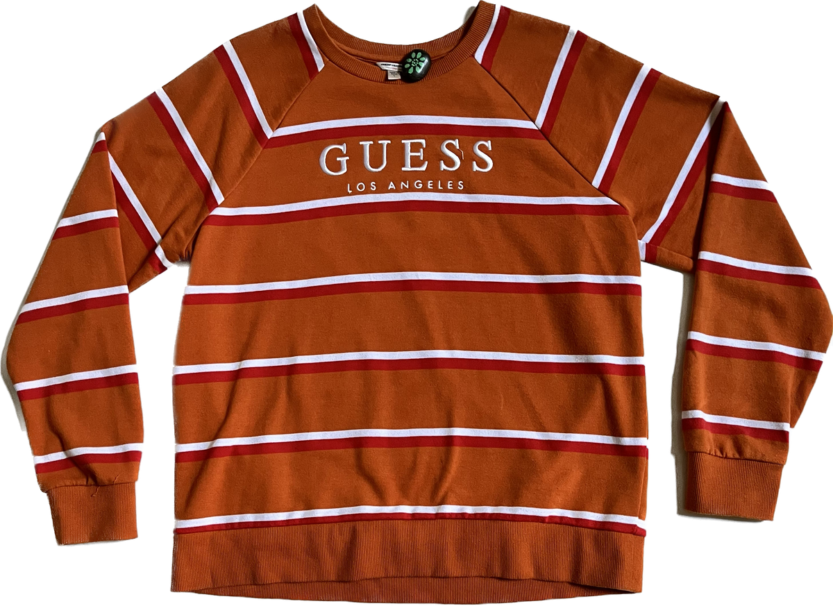 Guess Los Angeles Orange Striped Pullover