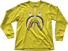 Bape Shark Face Long Sleeve Tee - Yellow